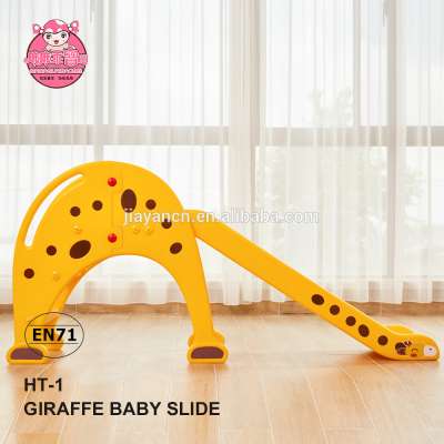 Cute cartoon indoor and outdoor giraffe plastic slide kids